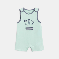 أفرول قصير أزرق اللون للصبي الرضيع، مرسوم عليه الحمار الوحشي